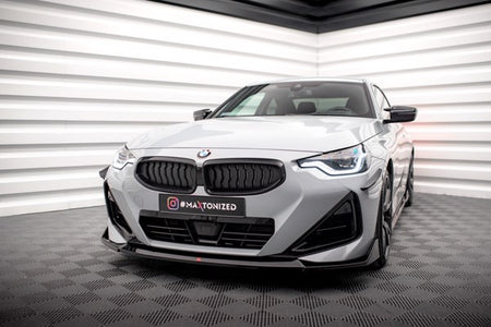 Maxton Front Splitter V.3 BMW 2 Coupe M-Pack / M240I G42 - Gloss Black
