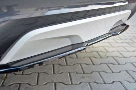 Maxton Central Rear Splitter For BMW X4 M-Pack (Without A Vertical Bar) - Gloss Black