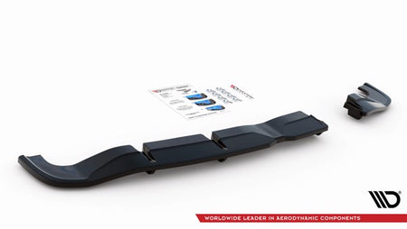 Maxton Central Rear Splitter (With Vertical Bars) Hyundai I20 N Mk3 - Gloss Black