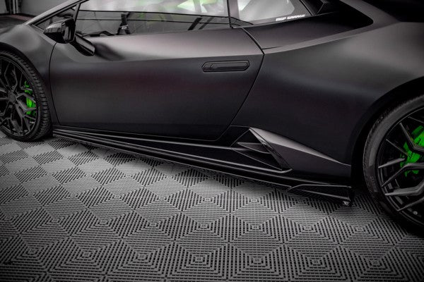 Maxton Side Skirts Diffusers Lamborghini Huracan Evo - Gloss Black