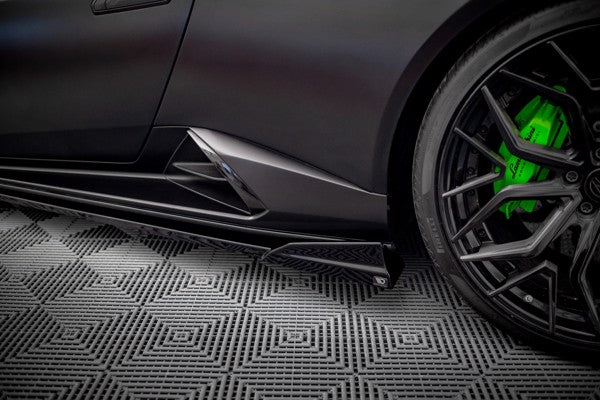 Maxton Side Skirts Diffusers Lamborghini Huracan Evo - Gloss Black