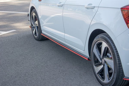 Maxton Side Skirts Diffusers VW Polo Mk6 Gti - Gloss Black