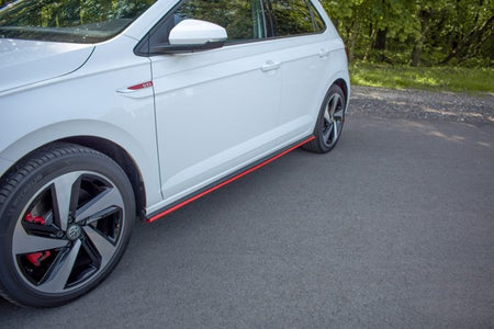 Maxton Side Skirts Diffusers VW Polo Mk6 Gti - Gloss Black