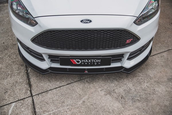 Maxton Front Splitter V.5 Ford Focus St Mk3 Facelift - Gloss Black