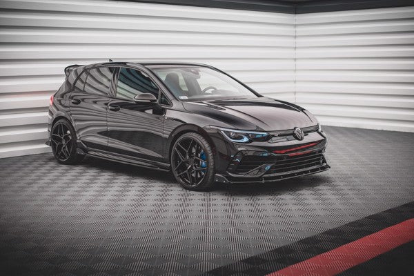 Maxton Side Skirts Diffusers + Flaps V.2 Volkswagen Golf R Mk8 - Gloss Black