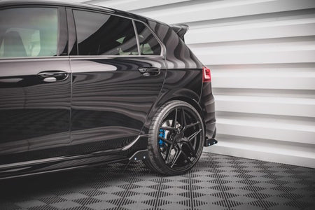 Maxton Side Skirts Diffusers + Flaps V.2 Volkswagen Golf R Mk8 - Gloss Black