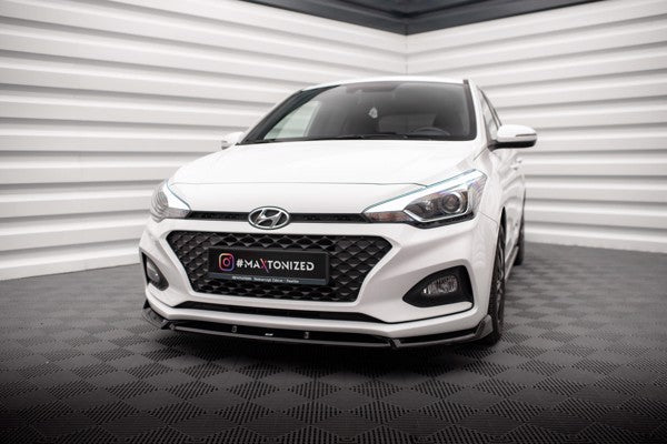 Maxton Front Splitter V.2 Hyundai I20 Mk2 Facelift - Gloss Black