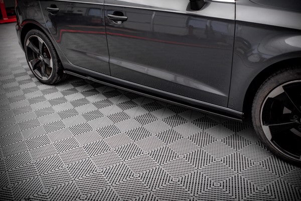 Maxton Side Skirts Diffusers Audi A3 Sportback 8V - Gloss Black