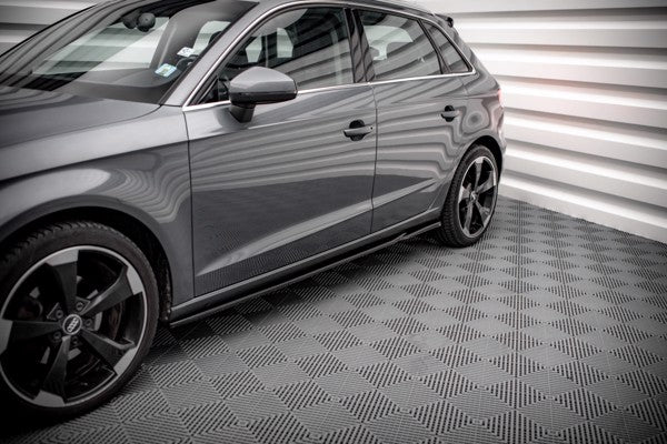 Maxton Side Skirts Diffusers Audi A3 Sportback 8V - Gloss Black