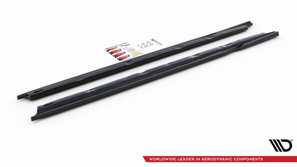 Maxton Side Skirts Diffusers Audi A3 Sportback 8V - Gloss Black
