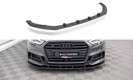 Maxton Street Pro Front Splitter Audi S3 / A3 S-Line Sportback 8V Facelift - Black