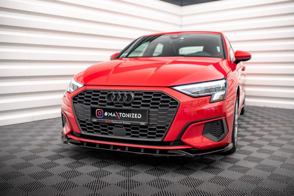 Maxton Front Splitter V.1 Audi A3 8Y - Gloss Black