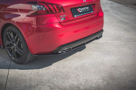 Maxton Central Rear Splitter Peugeot 308 Gt Mk2 Facelift - Gloss Black