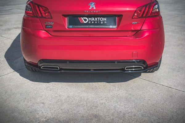 Maxton Central Rear Splitter Peugeot 308 Gt Mk2 Facelift - Gloss Black