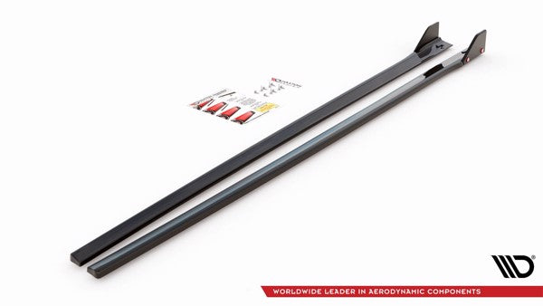 Maxton Side Skirts Diffusers + Flaps V.5 Hyundai I30 N Mk3 / Mk3 Fl Hatchback/Fastback - Gloss Black