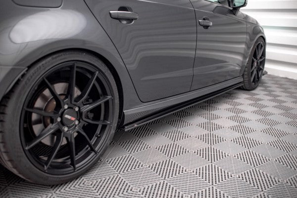 Maxton Street Pro Side Skirts Diffusers Audi S3 / A3 S-Line Sportback 8V Facelift - Black
