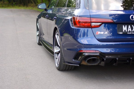 Maxton Side Skirts Diffusers Audi RS4 B9  - Gloss Black