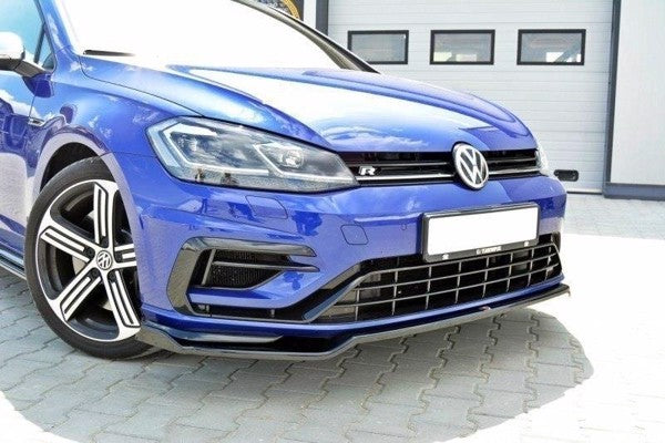 Maxton Front Splitter V.2 VW Golf 7 R / R-Line Facelift - Gloss Black