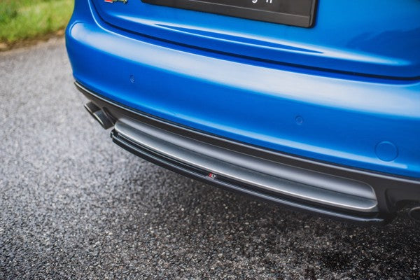 Maxton Central Rear Splitter Audi S4 / A4 S-Line B8 Sedan - Gloss Black
