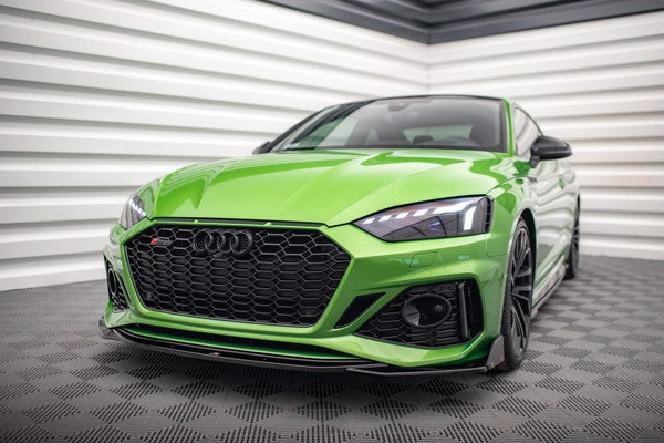 Maxton Front Splitter + Flaps V.1 Audi RS5 F5 Facelift - Gloss Black