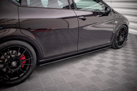 Maxton Side Skirts Diffusers Seat Leon Mk2 Cupra / Fr (Facelift) - Gloss Black