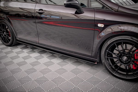 Maxton Side Skirts Diffusers Seat Leon Mk2 Cupra / Fr (Facelift) - Gloss Black