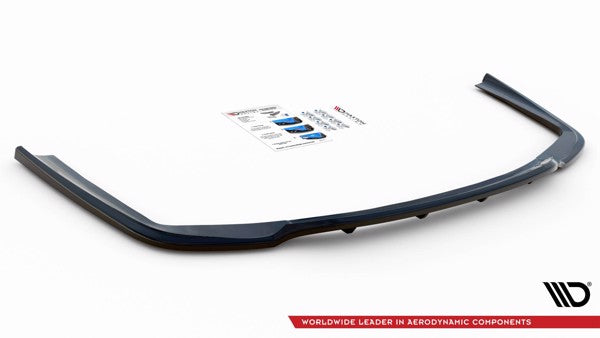 Maxton Central Rear Splitter (With Vertical Bars) For BMW 7 M-Pack G11 - Gloss Black