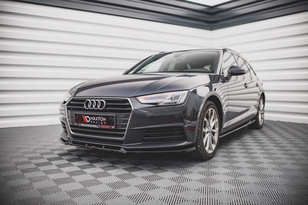 Maxton Front Splitter V.1 Audi A4 B9 - Gloss Black