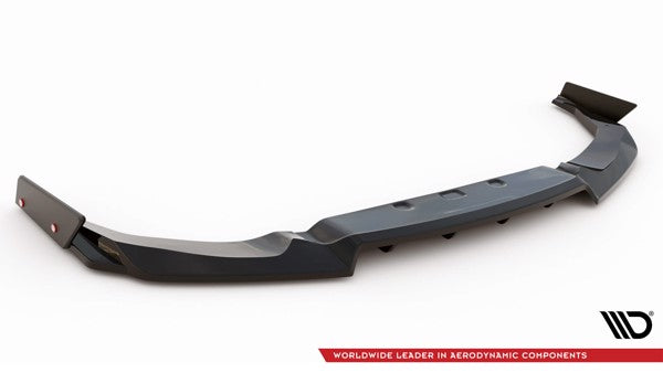 Maxton Central Rear Splitter + Flaps For Nissan Gtr R35 Facelift - Gloss Black