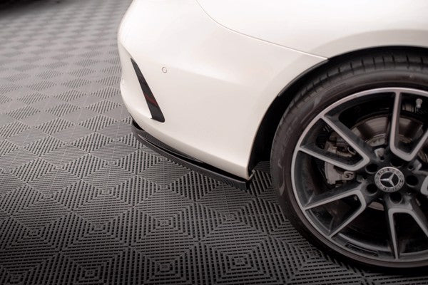 Maxton Central Rear Splitter (With Vertical Bars) Mercedes-Benz C Coupe Amg-Line C205 Facelift - Gloss Black