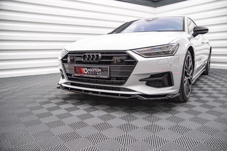Maxton Front Splitter V.2 Audi A7 C8 - Gloss Black