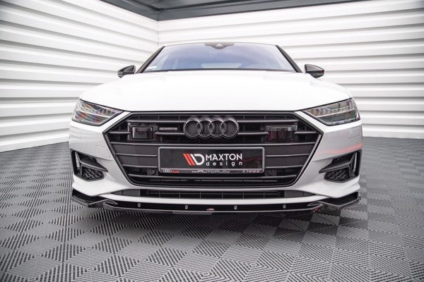 Maxton Front Splitter V.2 Audi A7 C8 - Gloss Black