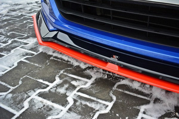 Maxton Front Splitter V.5 Subaru Brz Facelift - Gloss Black + Red