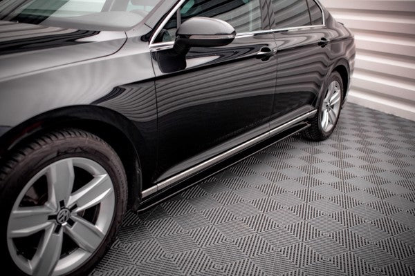 Maxton Side Skirts Diffusers Volkswagen Passat B8 Facelift - Gloss Black