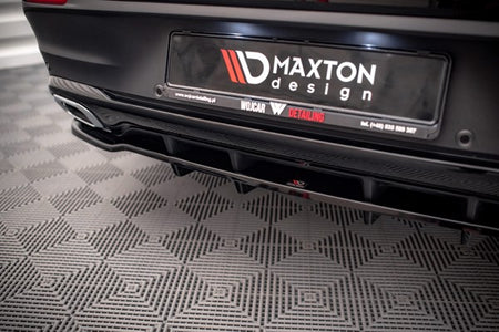 Maxton Central Rear Splitter (With Vertical Bars) Mercedes-Benz Gle Coupe Amg-Line C167 - Gloss Black