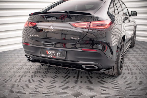 Maxton Central Rear Splitter (With Vertical Bars) Mercedes-Benz Gle Coupe Amg-Line C167 - Gloss Black
