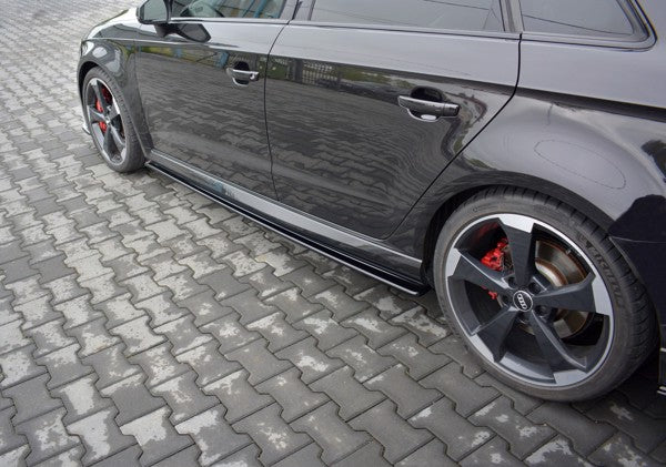 Maxton Side Skirts Diffusers Audi RS3 8V Fl Sportback - Gloss Black