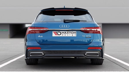Maxton Central Rear Splitter Audi A6 S-Line Avant C8 - Gloss Black