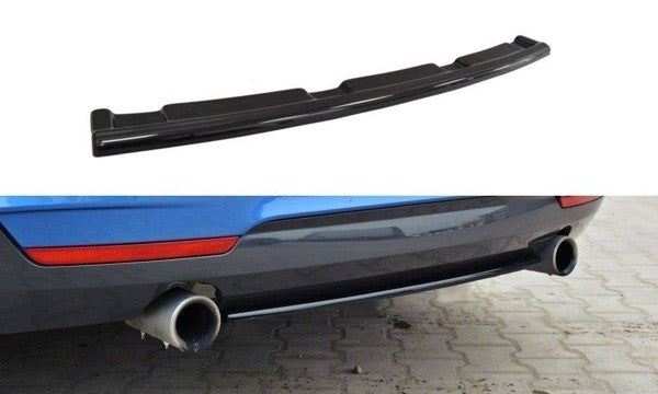 Maxton Central Rear Splitter For BMW 4 F32 M-Pack (Without Vertical Bars) - Gloss Black