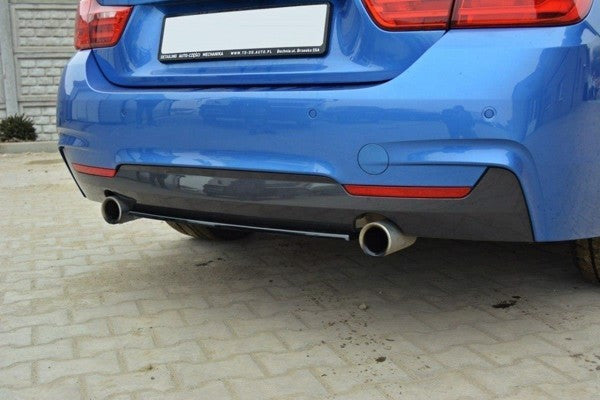 Maxton Central Rear Splitter For BMW 4 F32 M-Pack (Without Vertical Bars) - Gloss Black