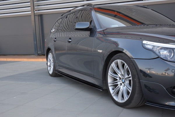 Maxton Side Skirts Diffusers For BMW 5 E60/61 M-Pack - Gloss Black