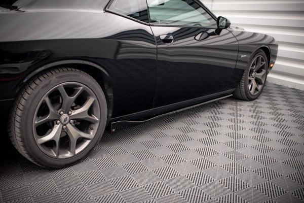 Maxton Side Skirts Diffusers Dodge Challenger Rt Mk3 Facelift - Gloss Black