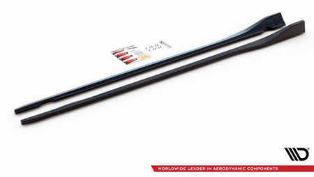Maxton Side Skirts Diffusers Dodge Challenger Rt Mk3 Facelift - Gloss Black