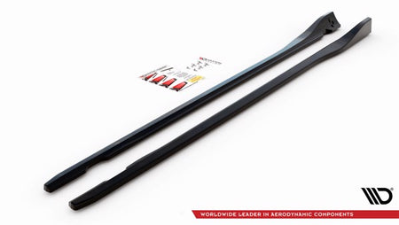 Maxton Side Skirts Diffusers Dodge Challenger Rt Mk3 Facelift - Gloss Black