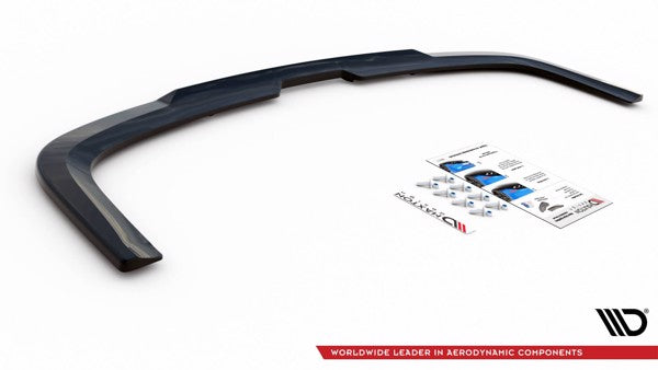 Maxton Central Rear Splitter (With Vertical Bars) Volkswagen Caddy Mk. 4 - Gloss Black