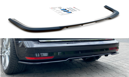 Maxton Central Rear Splitter (With Vertical Bars) Volkswagen Caddy Mk. 4 - Gloss Black