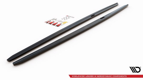 Maxton Side Skirts Diffusers V.2 BMW 5 F10/F11 M-Pack - Gloss Black