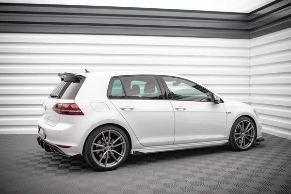 Maxton Street Pro Side Skirts Diffusers + Flaps Volkswagen Golf R Mk7 - Black + Gloss Flaps    