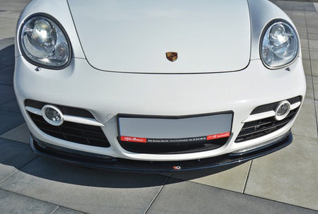 Maxton Front Splitter V.2 Porsche Cayman S 987C  - Gloss Black