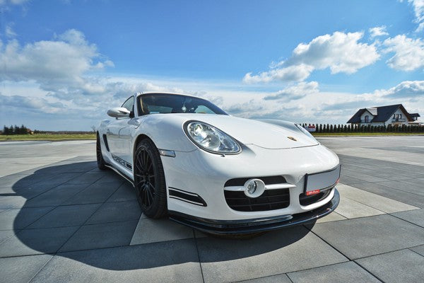 Maxton Front Splitter V.2 Porsche Cayman S 987C  - Gloss Black